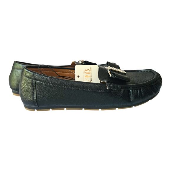 NEW Women's Comfort by Alexis Bendel Leather Slip-on Loafers in Black (Size: 8) - Picture 3 of 7